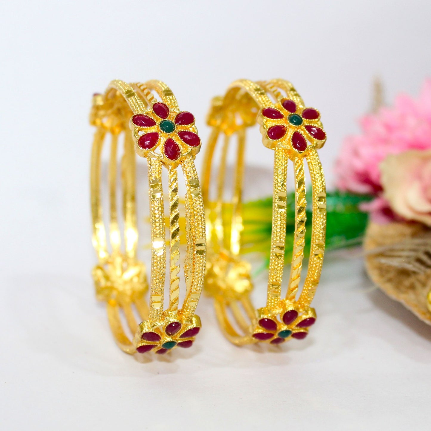 Designer Copper Bangles Pair