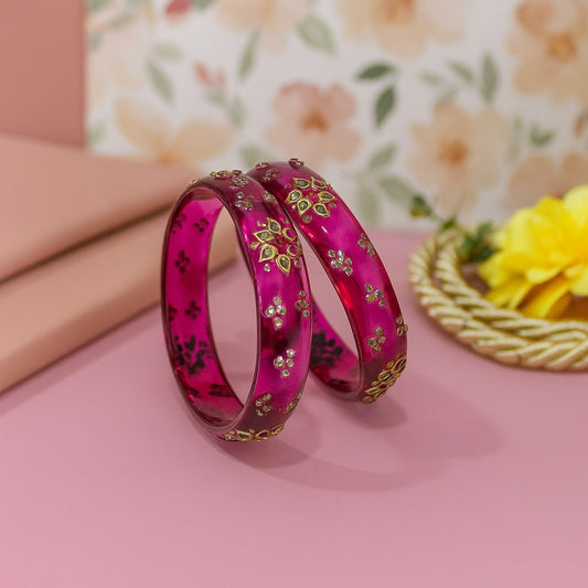 Glass Bangles | Pink Glass Bangles