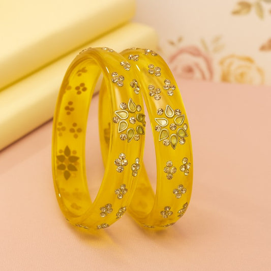 Glass Bangles |  Yellow Glass Bangles