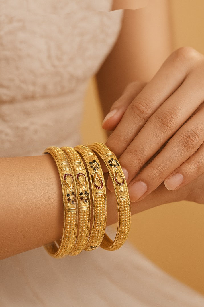 Copper Bangles Pair | 4 Pcs