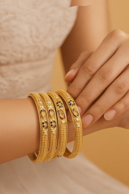 Copper Bangles Pair | 4 Pcs