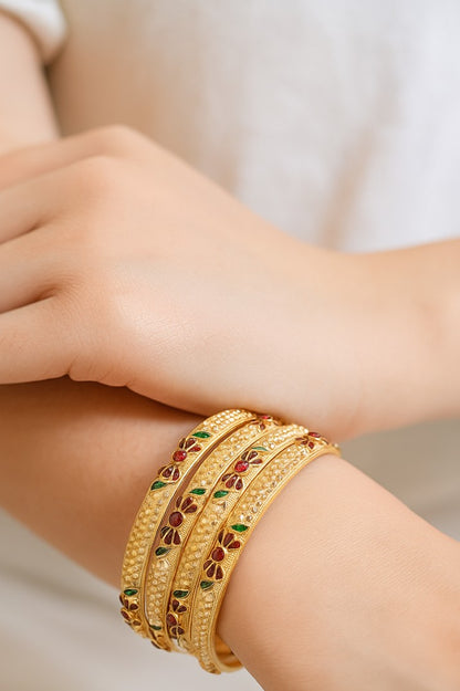 Copper Bangles Pair | 4 Pcs