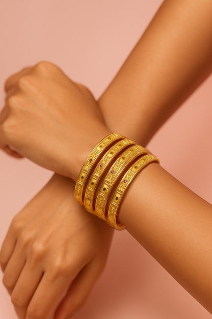 Copper Bangles Pair | 4 Pcs