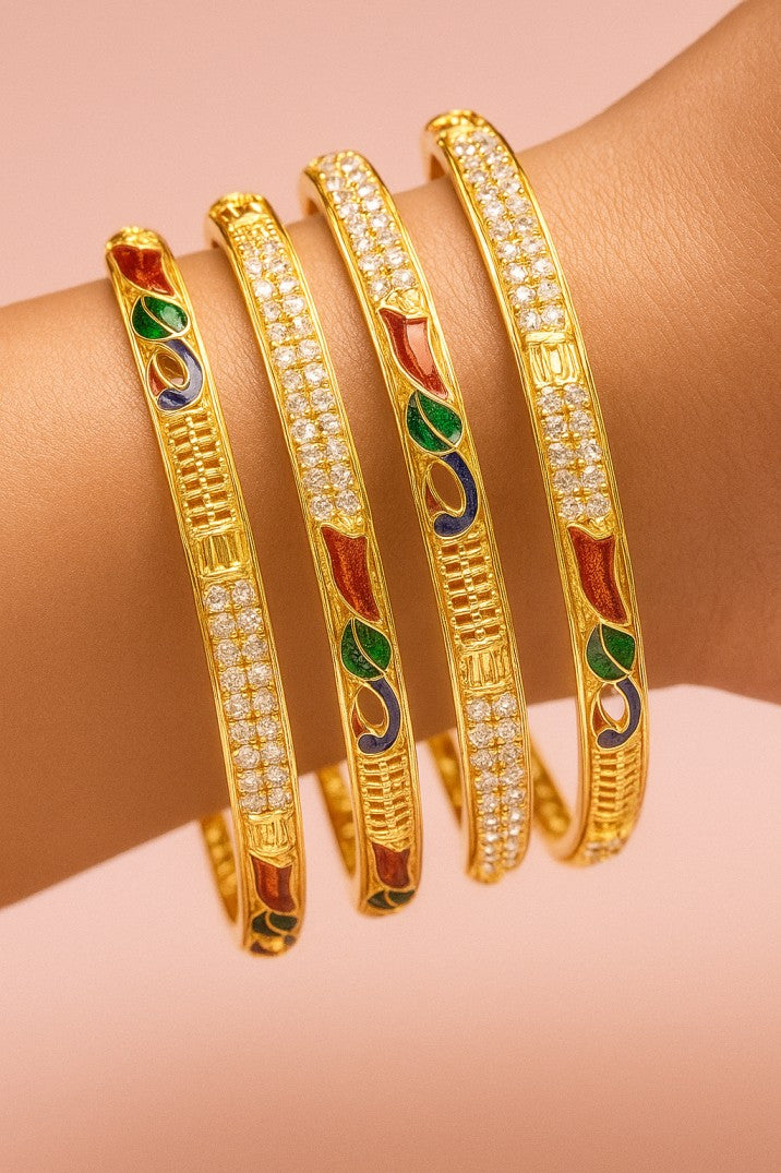 Copper Bangles Pair | 4 Pcs