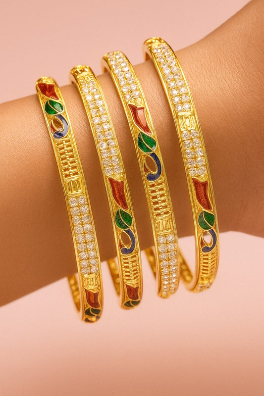 Copper Bangles Pair | 4 Pcs