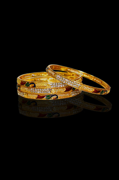 Copper Bangles Pair | 4 Pcs