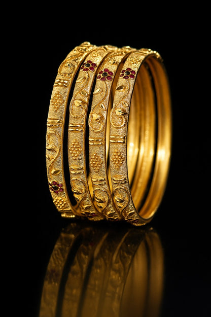 Copper Bangles Pair | 4 Pcs